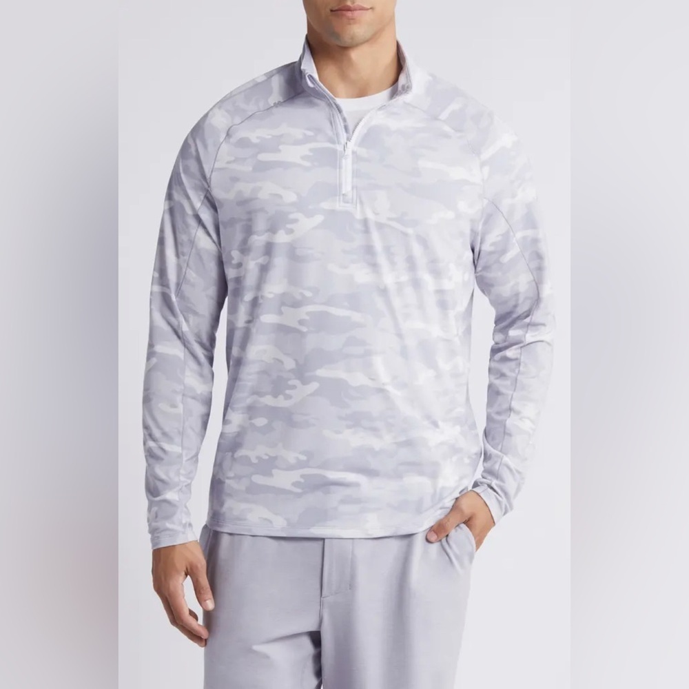 johnnie-O Gray Camo Quarter-Zip Sweatshirt​​